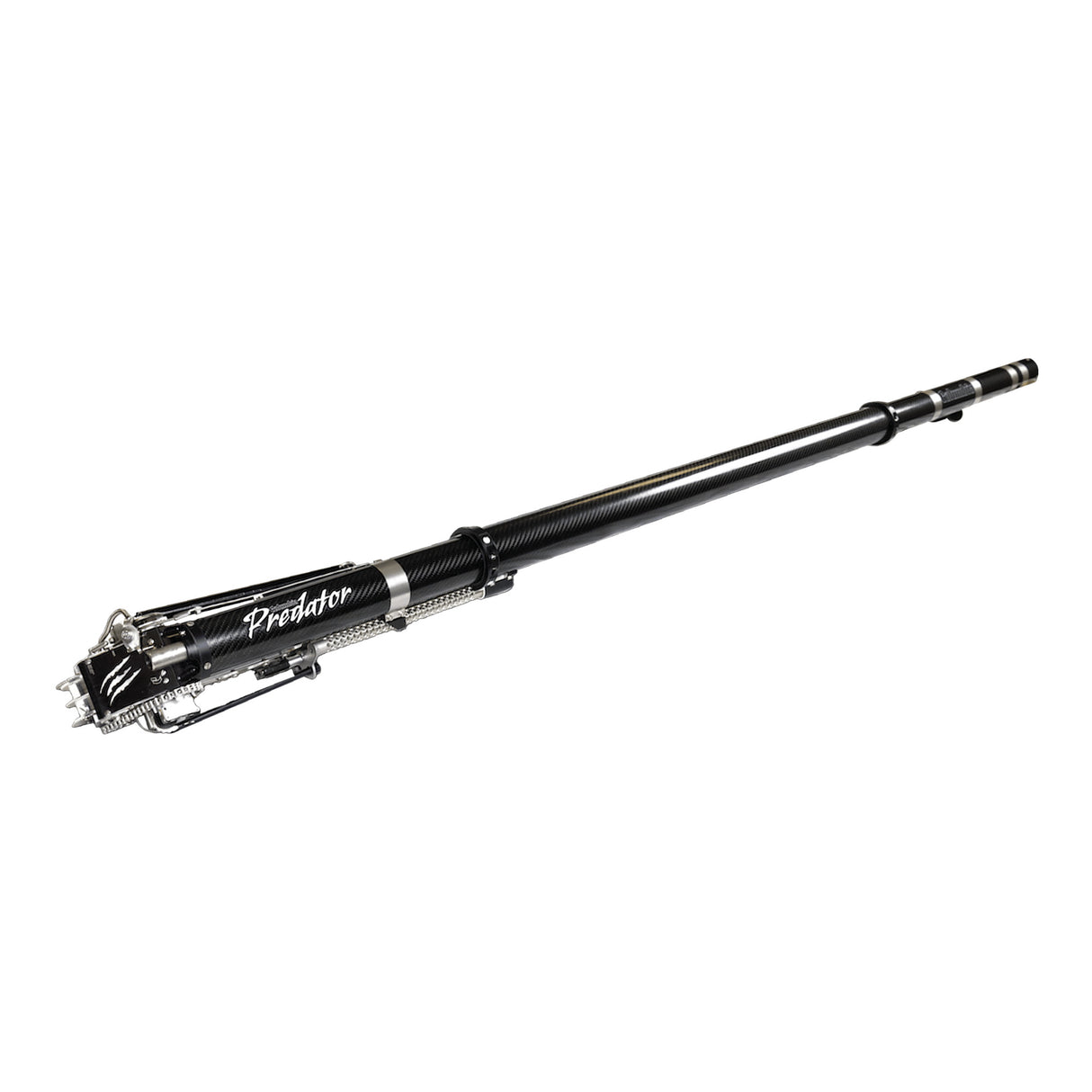 Full side view of the Columbia 6 ft Tall Boy Predator Taper with a carbon fiber body, steel blades, and steel components
