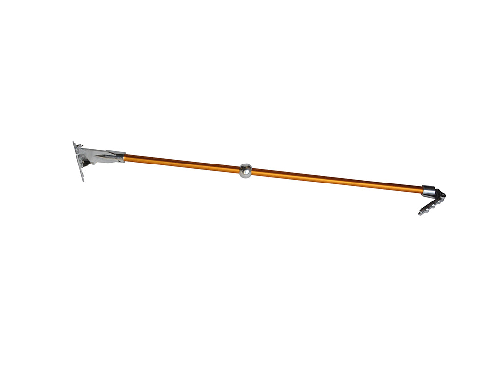 42-inch TapeTech Fixed Length Finishing Box Handle with a gold aluminum body and stainless steel components