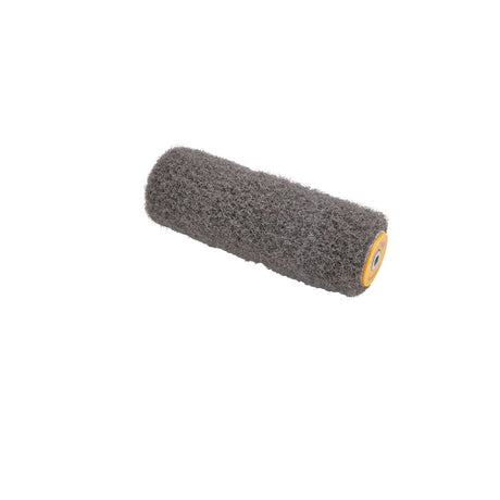 9-inch TapeTech Premium Drywall Compound Roller with grey nap and yellow frame, left quarter view