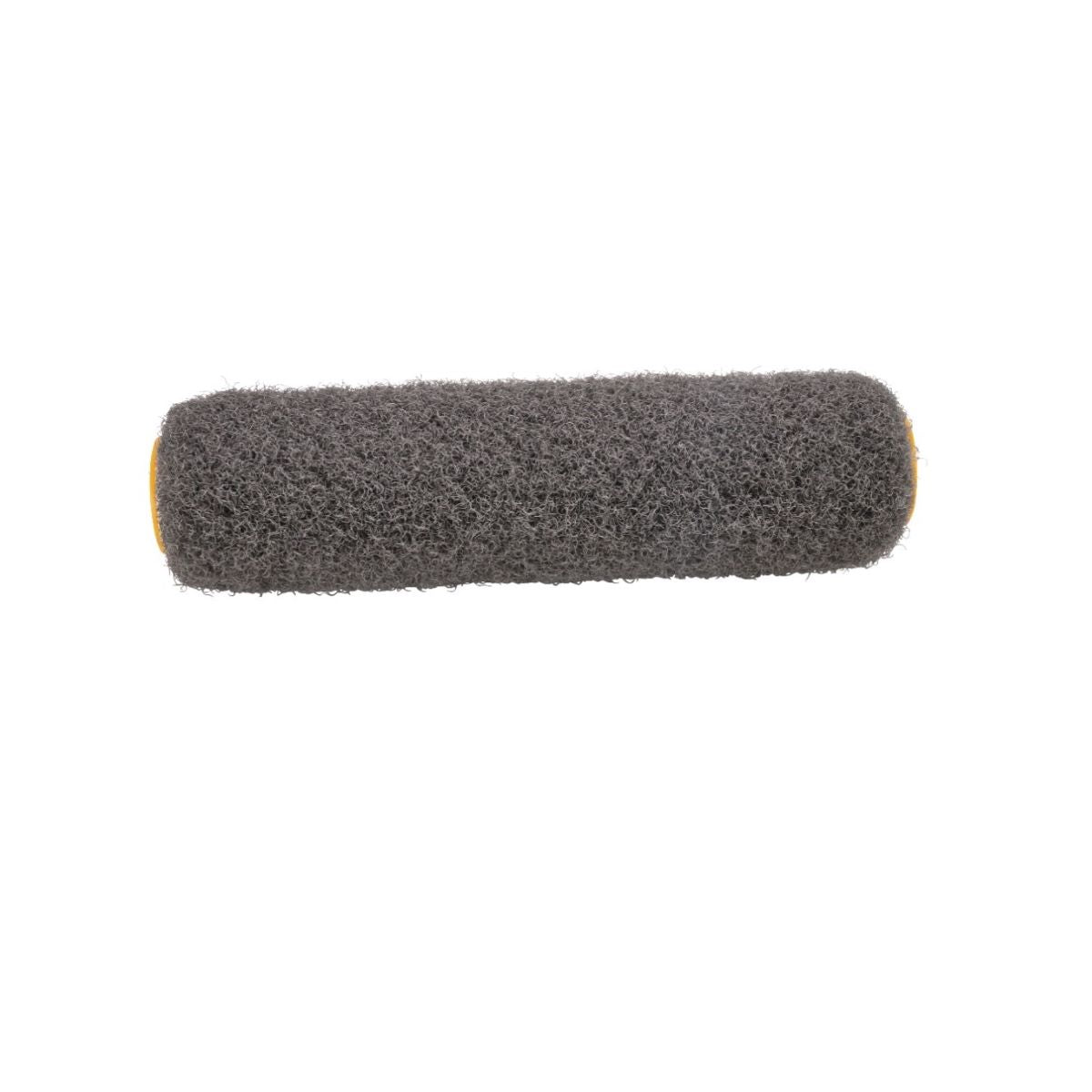 12-inch TapeTech Premium Drywall Compound Roller with grey nap and yellow frame, side view