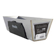 12-inch heavy-gauge stainless steel Columbia Mud Pan with laser-welded seams and a black soft non-slip rubber grip