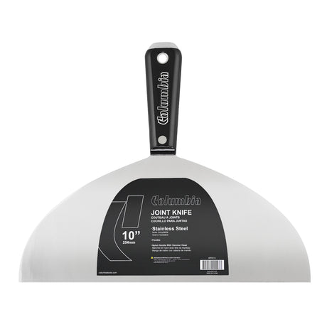 10-inch Columbia Joint Knife with stainless steel blade and black nylon handle with steel hammer head