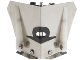 2.5-inch TapeTech Corner Flusher with stainless steel body and white plastic skids, front view