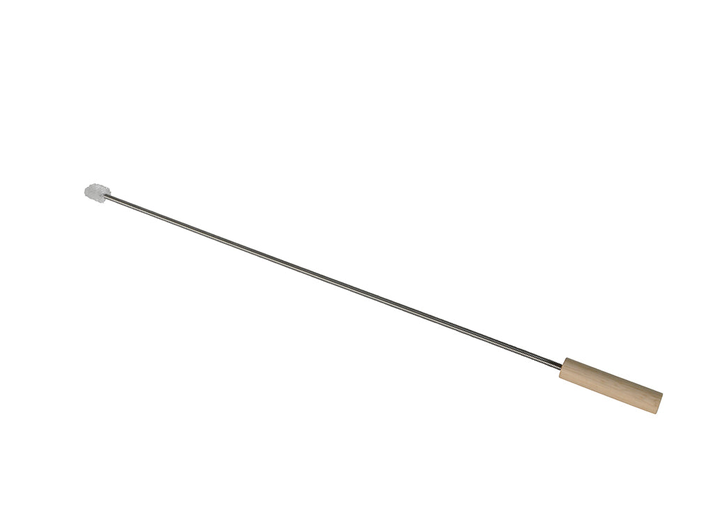 TapeTech Gooseneck Cleaning Brush with flexible wire shaft, white brush, and wooden handle