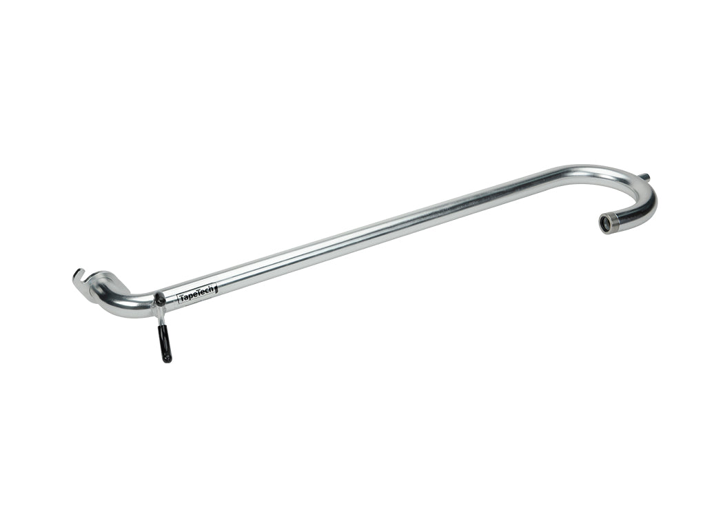 Steel TapeTech 85XLTT Extra Long Gooseneck Adapter with black rubber sleeves on automatic taper holder, quarter view