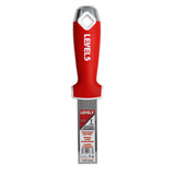 1-inch Level 5 Stainless Steel Joint Knife with steel blade, red soft-grip handle, metal hammer end, and hang hole