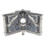 Asgard 3.5-inch angle head with stainless steel frame, patented positive ball retainer, and easy roll wheels, back view