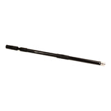Slightly extended Columbia One Extendable Handle made from billet aluminum and steel components with a black finish, and black rubber grips, side view