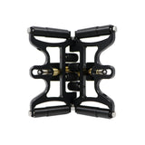 Black Columbia Corner Cobra made from billet aluminum and steel components with a black finish, back view
