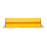 18-inch TapeTech Premium Finishing Knife with yellow composite frame, grey end caps, and stainless steel blade, front view