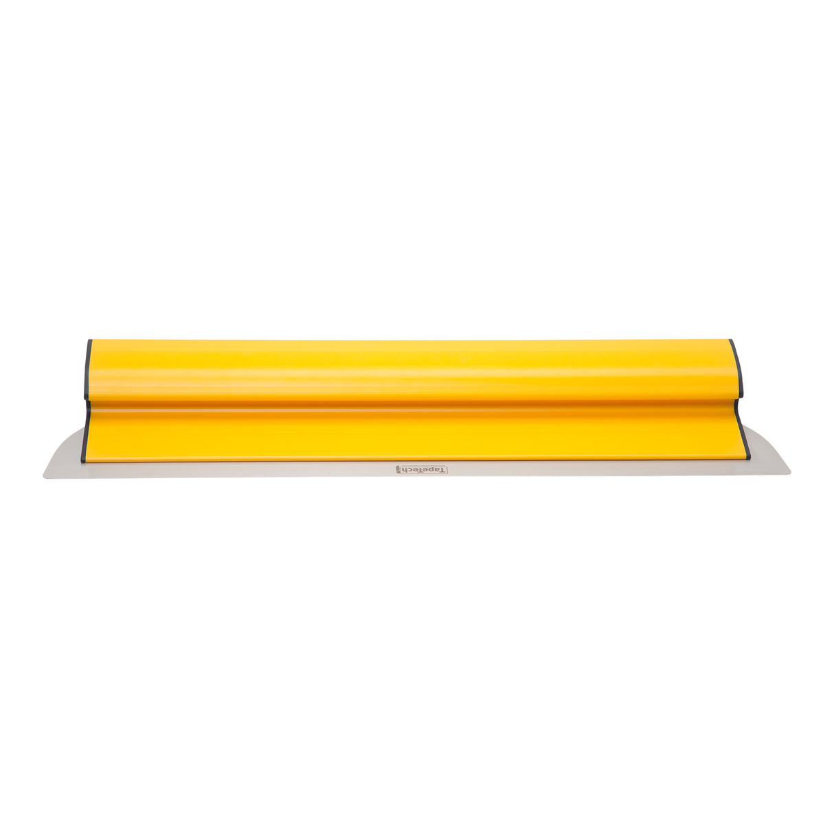 24-inch TapeTech Premium Finishing Knife with yellow composite frame, grey end caps, and stainless steel blade, front view
