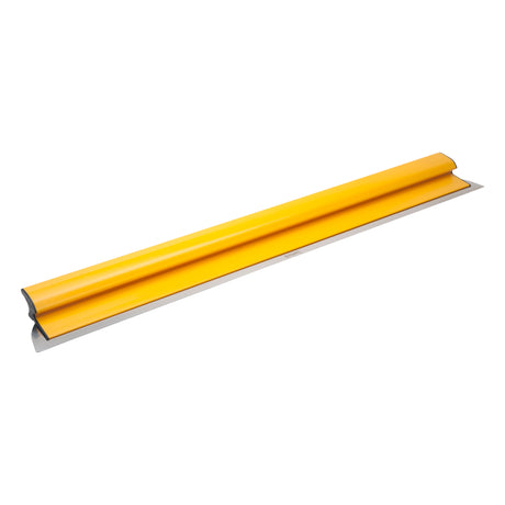 48-inch TapeTech Premium Finishing Knife with yellow composite frame, grey end caps, and stainless steel blade, quarter view