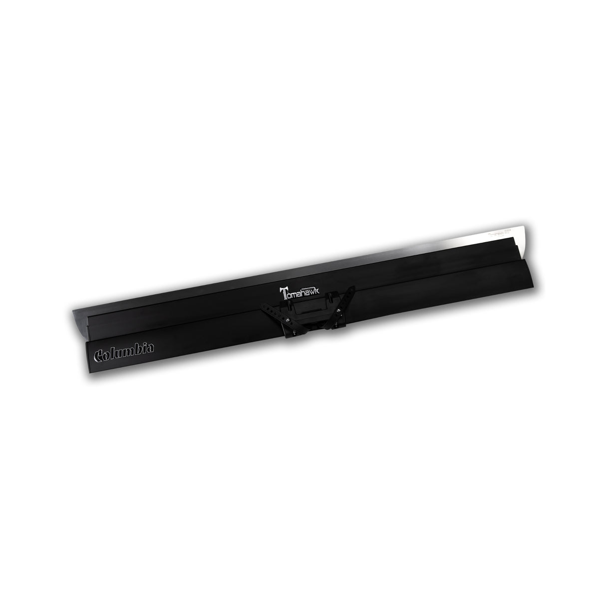 40-inch Columbia Tomahawk Smoothing Blade with a stainless steel blade featuring rounded edges and a black plastic body