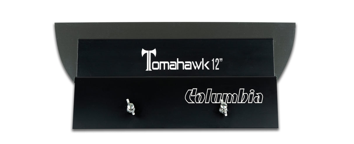 12-inch Columbia Tomahawk Smoothing Blade with a stainless steel blade featuring rounded edges and a black plastic body