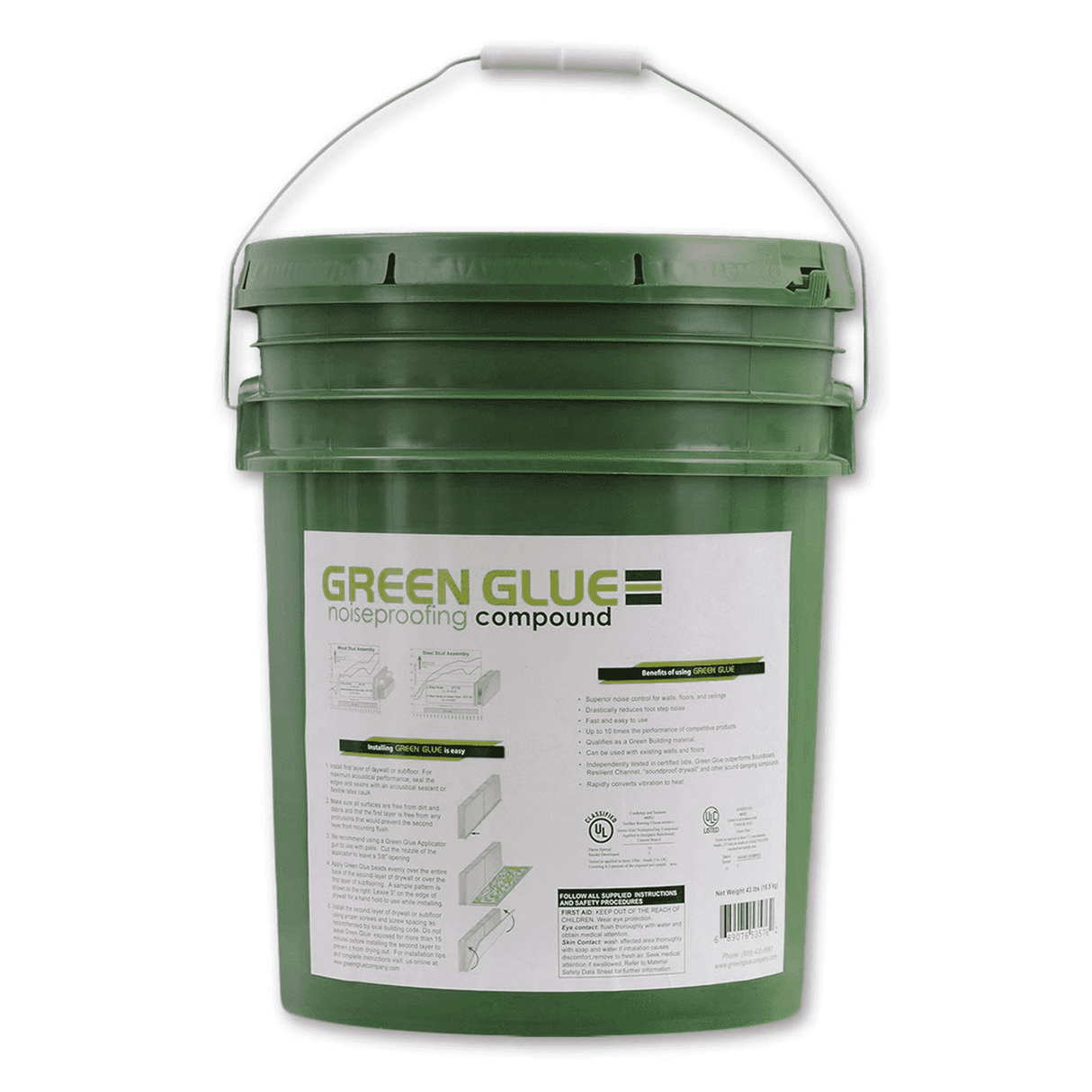 Green Glue Noiseproofing Compound 43lb Pail