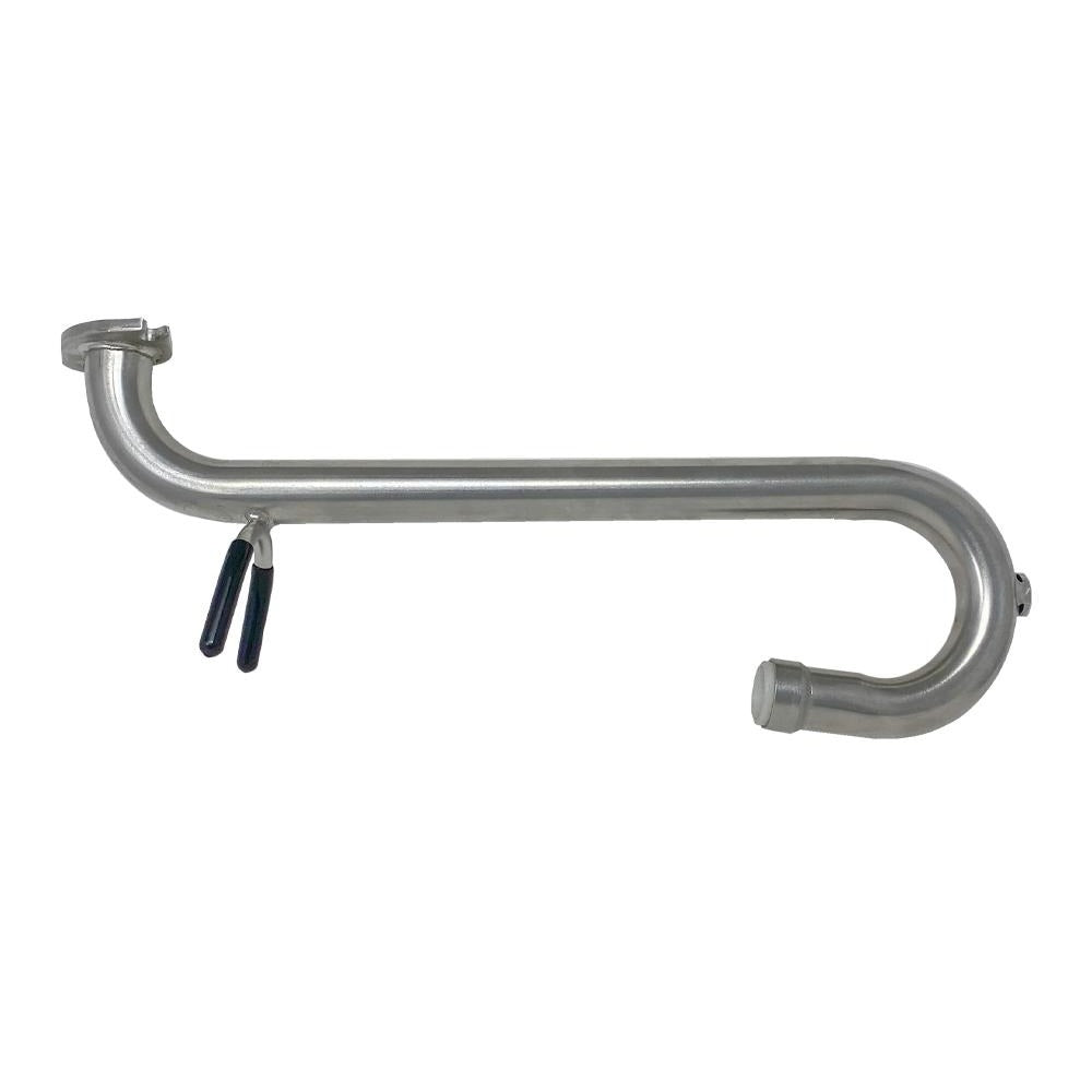 Steel Columbia Gooseneck adaptor with black rubber sleeves on automatic taper holder