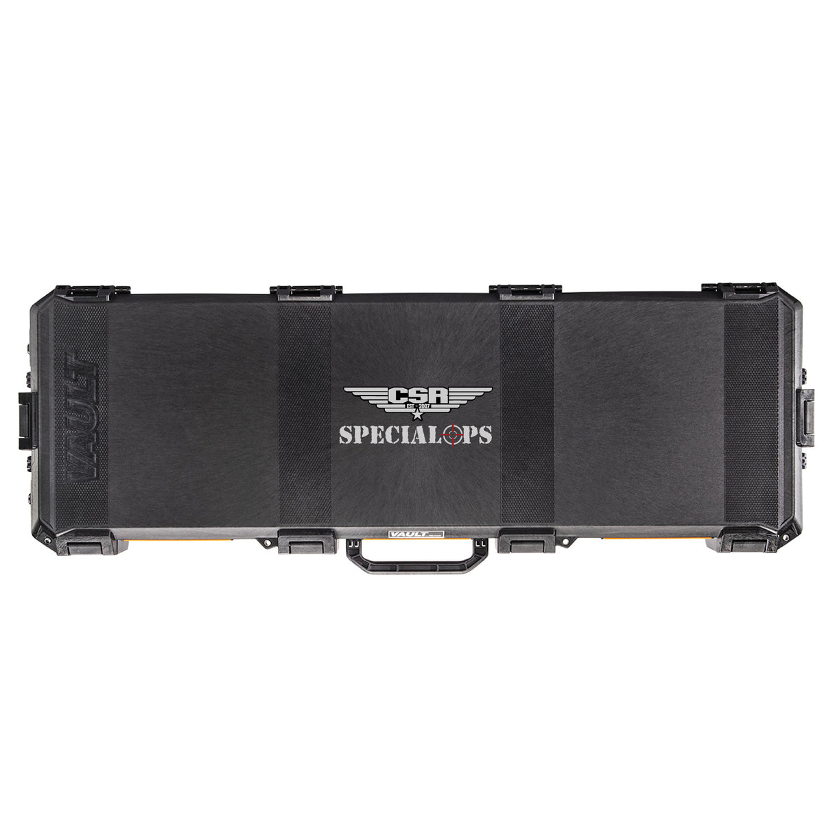 Closed Pelican V800 Vault Black Tool Case with handle
